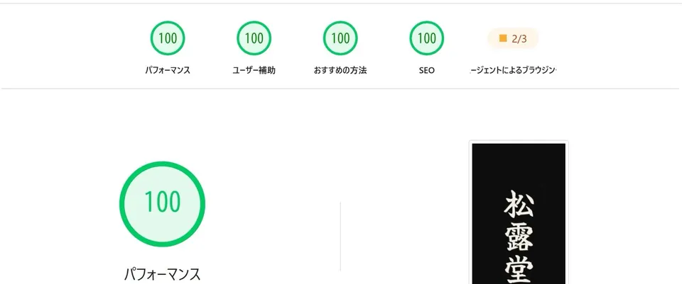 PageSpeed Insights mobile result for the Shorodo site: Performance, Accessibility, Best Practices and SEO all 100